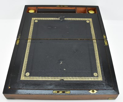 Lot 211 - A 19th century rosewood brass-bound writing...