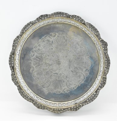 Lot 726 - An Edwardian hallmarked silver tray, with...
