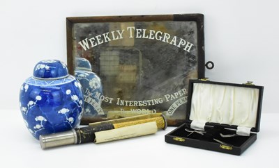 Lot 221 - Mixed collectibles comprising a small wall...