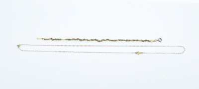 Lot 770 - Two 9ct yellow gold dainty link bracelets with...