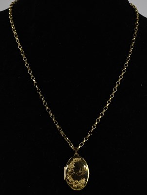 Lot 1465 - A 9ct yellow gold belcher link necklace, with...