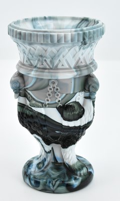 Lot 186 - A 19th century Sowerby marbled slag glass vase...