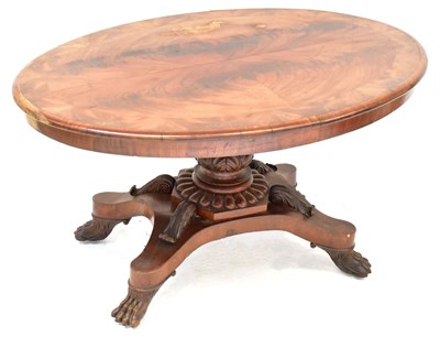 Lot 25 - A 19th century style oval top mahogany...