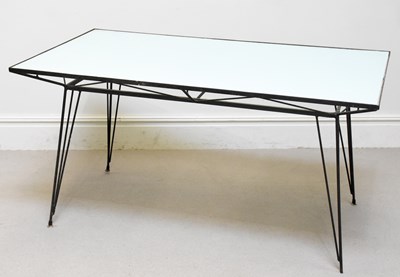 Lot 24 - A mid 20th century wrought iron dining table,...