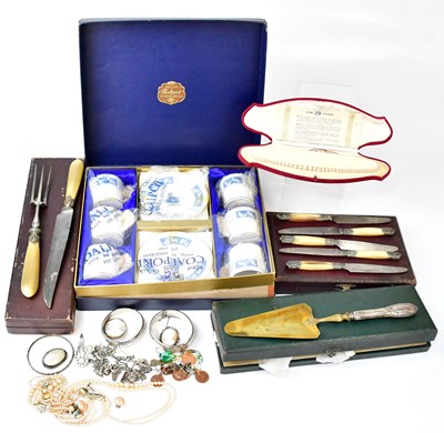 Lot 844 - A mixed lot of silver, white-metal and costume...