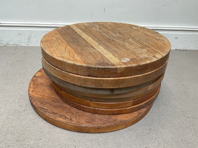 Lot 171 - Eight oak circular table tops (suitable for...