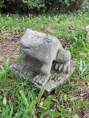 Lot 173 - A good reconstituted stone model of a frog,...