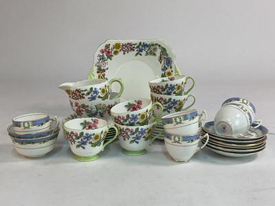 Lot 237 - SHELLEY; a porcelain part tea set in the...