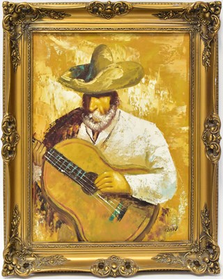 Lot 498 - COHN (20th century); oil on canvas, guitar...