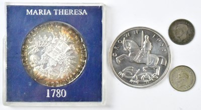 Lot 737 - A Maria Theresa 1780 silver Thala, a 1935 half-...