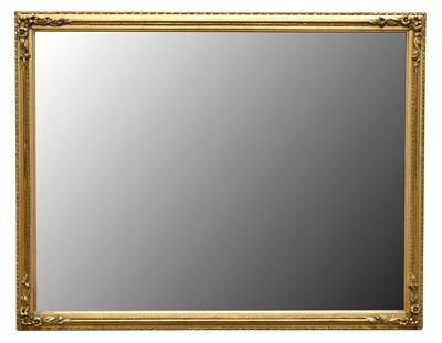 Lot 25 - A giltwood and gesso rectangular wall mirror,...
