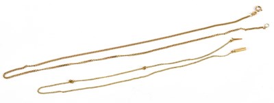 Lot 588 - A 9ct gold fine link necklace, 4.6g, with a...