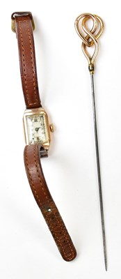 Lot 871 - A ladies 9K gold manual wind wristwatch and a...