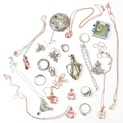 Lot 832 - A quantity of sterling silver and white metal...