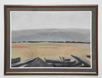 Lot 1668 - DEREK WILKINSON; pastel; rural scene, signed...