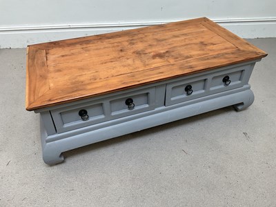 Lot 43 - A modern part painted coffee table with two...