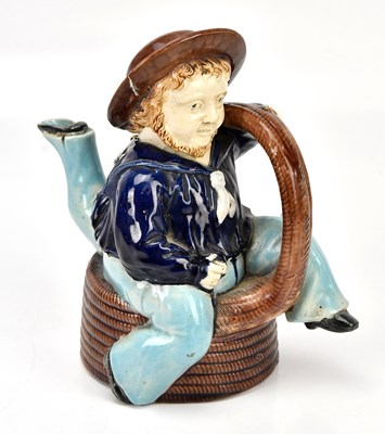 Lot 1397 - W BROUGHTON; a 19th century majolica 'Manx...