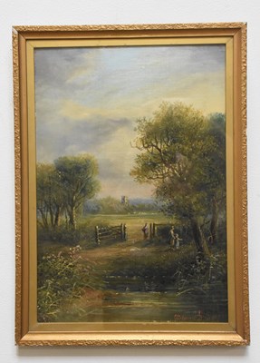 Lot 1690 - EDWIN BUTTERY; oil on artist board, rural...