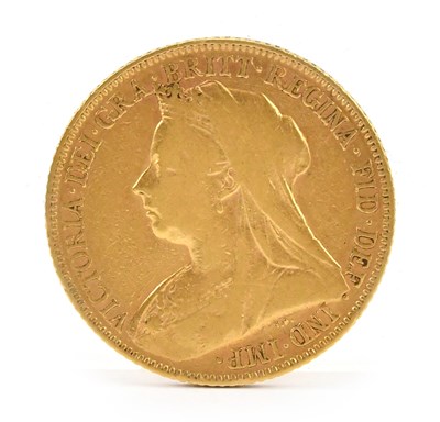 Lot 616 - A Victorian full sovereign, 1899, old head.