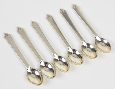 Lot 118 - GEORG JENSEN; a set of six sterling silver...