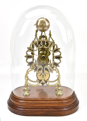 Lot 192 - A good brass skeleton clock, with fusée...