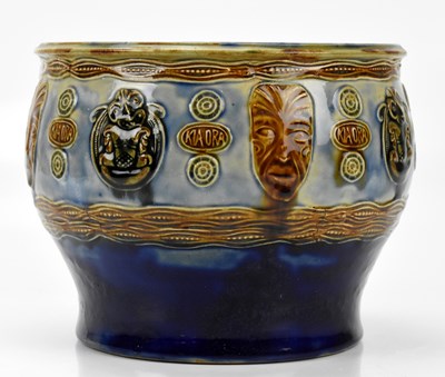 Lot 296 - ROYAL DOULTON; a rare Kia Ora jardinière,...