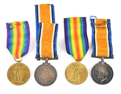 Lot 1162 - Two WWI medal pairs comprising a 1914-18...