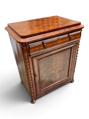 Lot 93 - A 19th century Continental flame mahogany side...