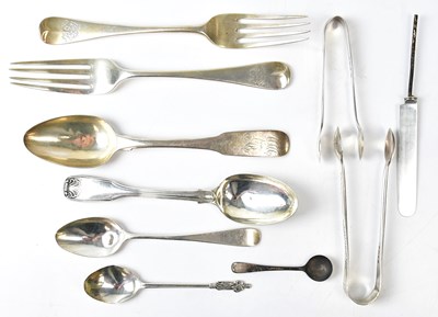 Lot 712 - A mixed lot of hallmarked silver flatware, to...