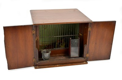 Lot 333 - A late 19th century mahogany bird cage/box,...