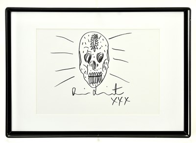 Lot 61 - DAMIEN HIRST (born 1965); ink drawing, skull,...
