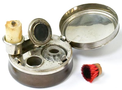 Lot 263 - A 19th century metal and leather covered...