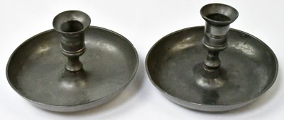 Lot 262 - A pewter 'Brighton Bun' candlestick, diameter...