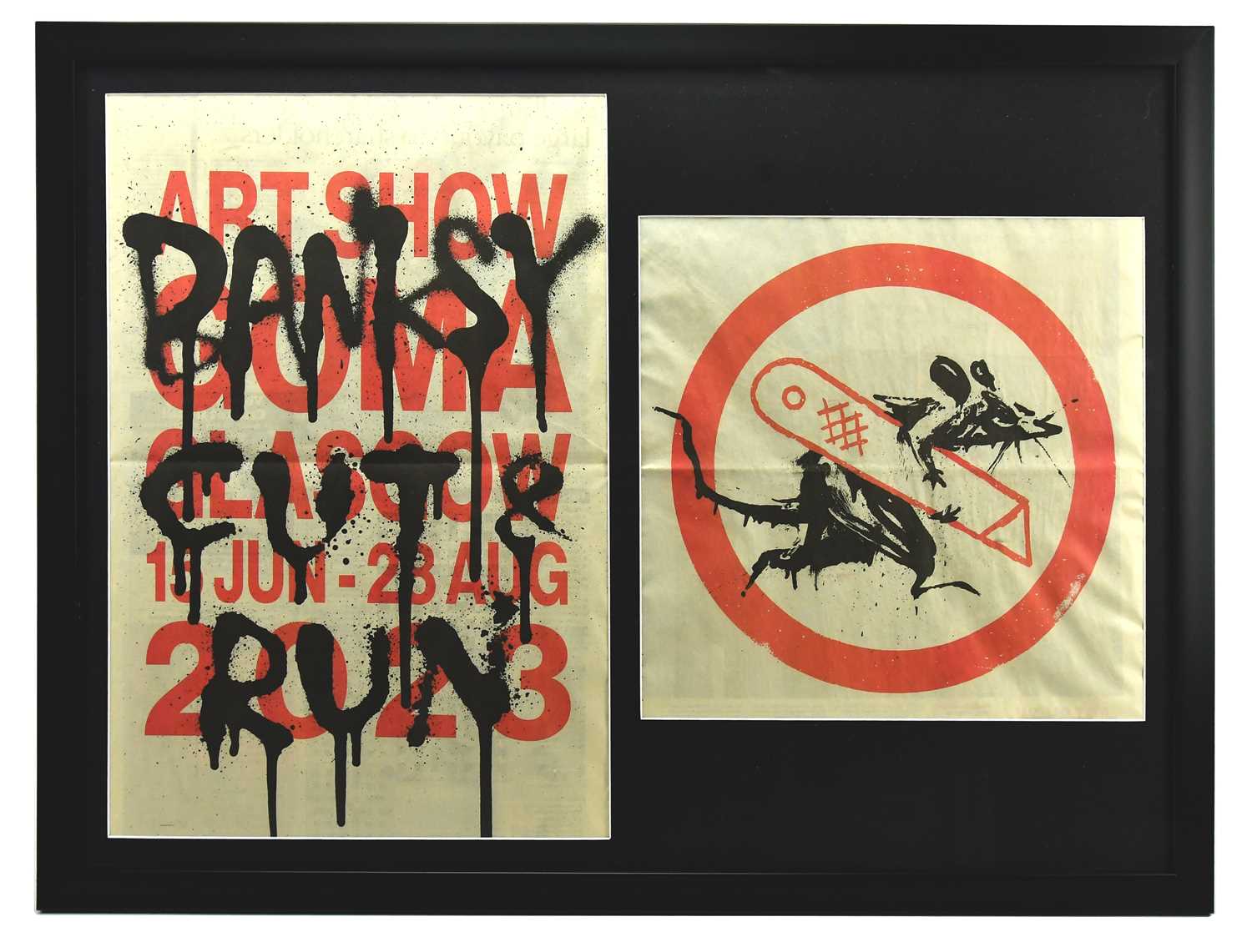 Lot 42 - AFTER BANKSY (2023); a framed newspaper...