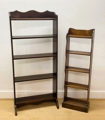Lot 676 - Two early 20th century oak narrow open...