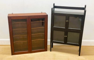 Lot 621 - A mahogany glazed wall mounted display cabinet...