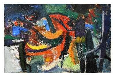 Lot 204 - MARY GASKELL (MAJOR); oil on canvas, abstract,...
