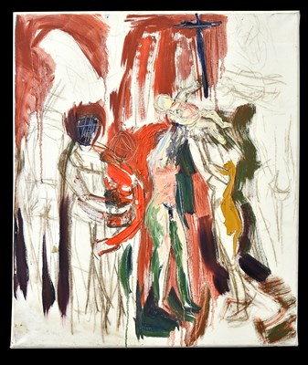 Lot 220 - MARY GASKELL (MAJOR); oil, abstract figures,...