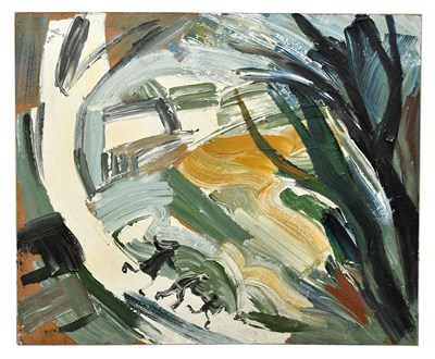 Lot 221 - MARY GASKELL (MAJOR); oil, figures running,...