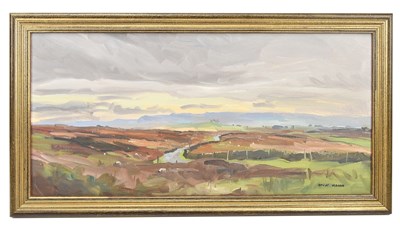 Lot 1696 - ANGUS RANDS; oil on board, landscape, signed...