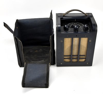 Lot 377 - PYE; a vintage radio with tambour top.