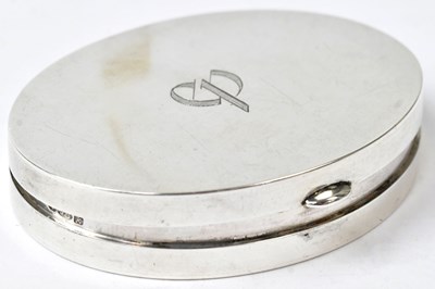 Lot 692 - GEORG JENSEN; a Sterling silver oval pillbox...