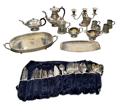 Lot 1093 - A quantity of assorted silver plated items...