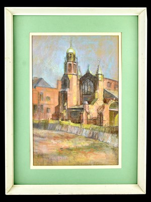 Lot 97 - GORDON RADFORD; pastel, study of church,...