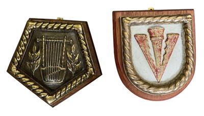 Lot 525 - An early 20th century painted brass ship's...