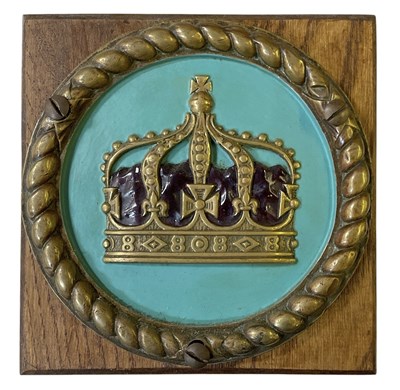 Lot 529 - An early 20th century painted brass ship's...