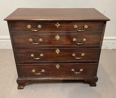 Lot 85 - A George III and later mahogany chest, with...