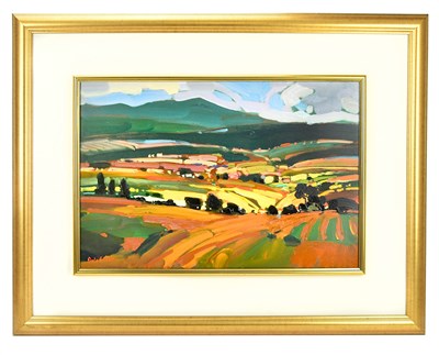 Lot 210 - DALE ELLIOTT; oil on board, rural landscape,...