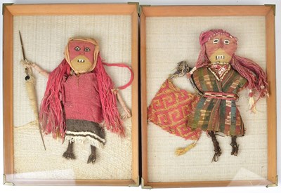 Lot 179 - Two South American hand-made burial dolls,...