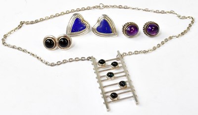 Lot 822 - ANITA STOKES; a hallmarked silver pendant in...